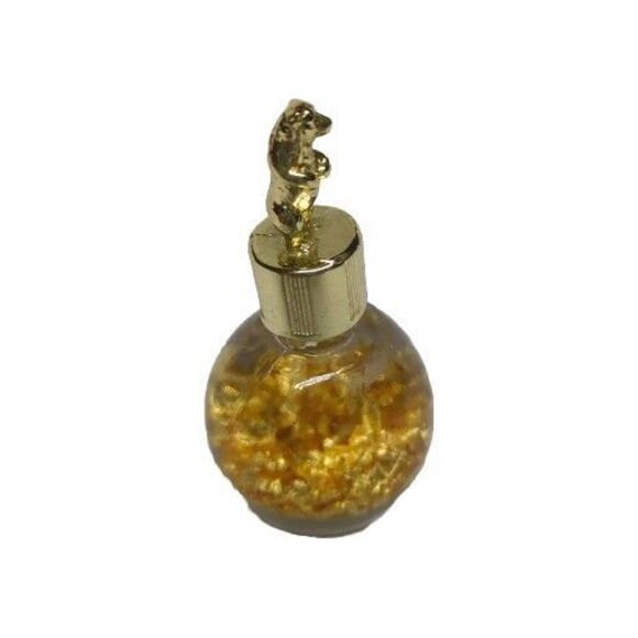 Madrid Spain Gold 24k Flakes (1 oz. Miner's Assay Bottle) BEAR Top - Oso Espana - Picture 3 of 6